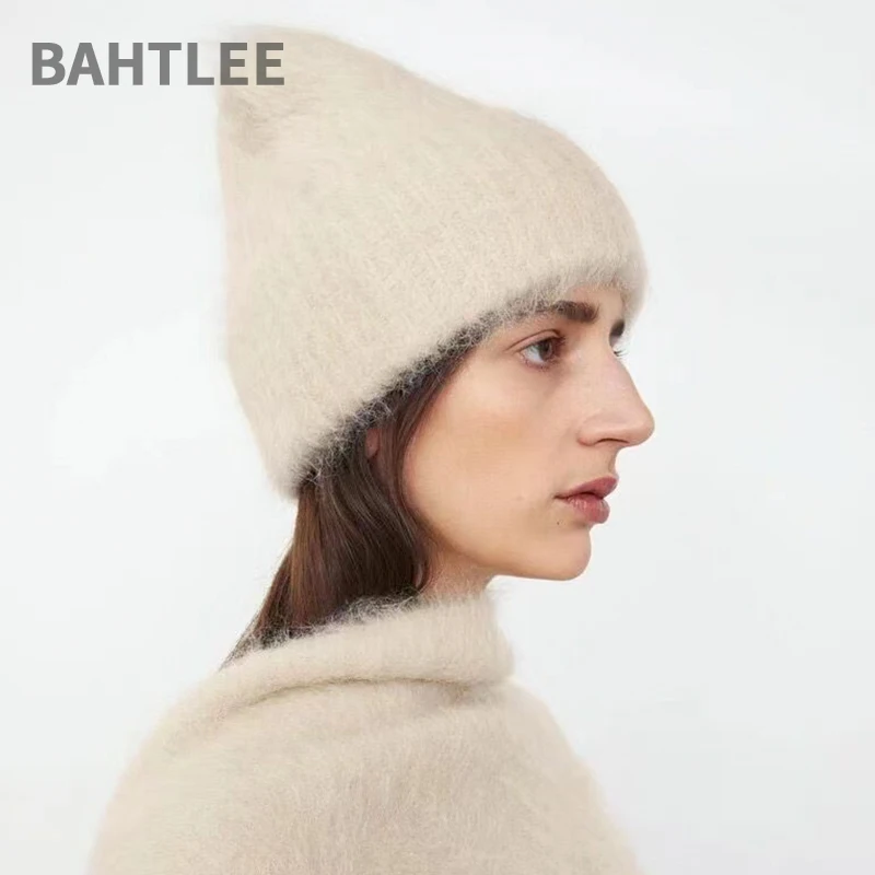 BAHTLEE-Women\'s Alpaca Hair Knitted Hat, Caps, Warmer, Winter