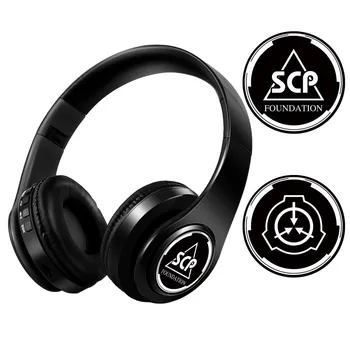 Anime headphones mobile phone game SCP wireless Bluetooth headset head-mounted plug card support IOS ANDROID with microphone