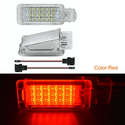 2x RGB LED Footwell под дверь подсветка багажника огни перчатки коробка лампы для Audi A1 A2 A3 A4 A5 A6 A8 Q5 Q7 автомобильные аксессуары