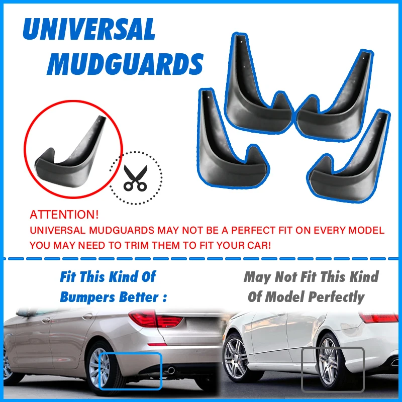 4pcs Universal Mud Flaps Mudflaps Splash Guards Mudguards Front Rear For Volvo C30 S40 S60 S70 S80 V40 V50 V60 V70 XC70 XC90