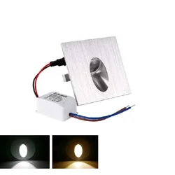 Luz Led de aluminio para escalera, lámpara de pared de esquina empotrada, cuadrada y redonda, 1W, 3W, AC85-265V, CC de 12V