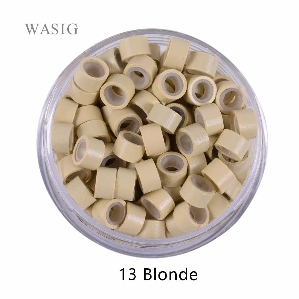 1000 pcs 5.0mm*3.0mm*3.0mm microring con vite, silicone micro rings/beads for hair extensions . 9 Colors Optional