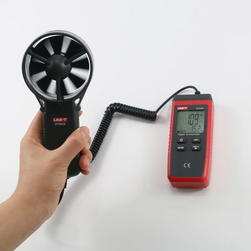 Unità UNI-T UT363S anemometro digitale portatile Display LCD misurazione della velocità del vento Tester della temperatura misuratore di velocità