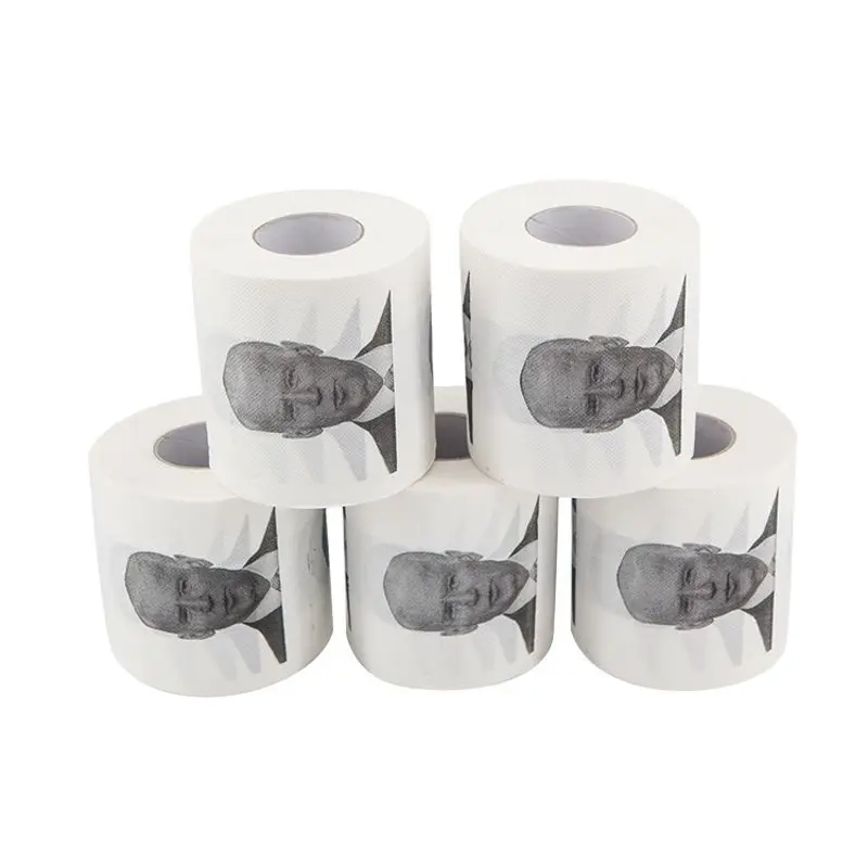 1Roll Joe Biden Pattern Printed Toilet Paper Roll Novelty Gift Bathroom Paper 3 layer