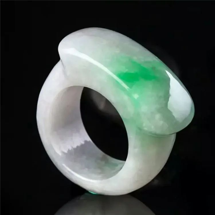 100% Real green jade 7A ring natural jade gift peculiar Emerald rings men women rings