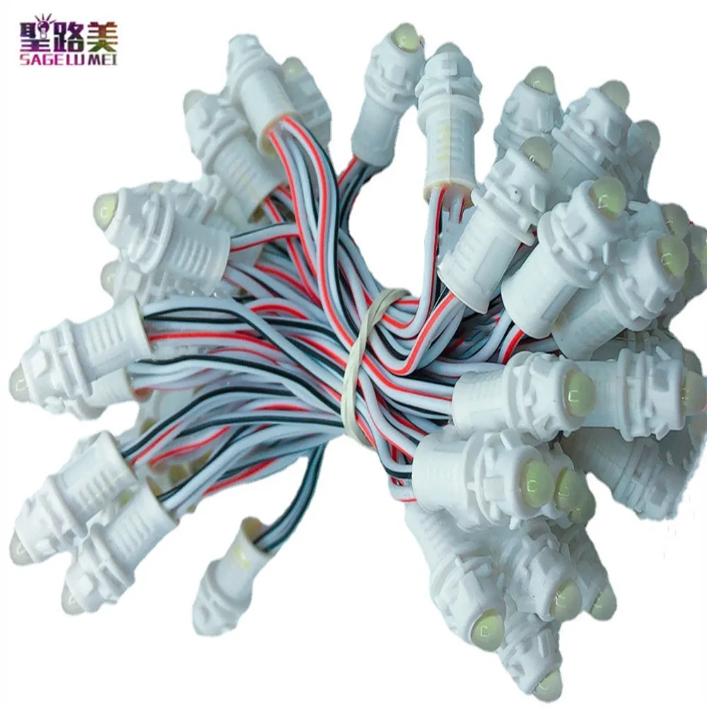 500pcs/ lot F9MM 10cm Led string Single Color Pixel Led Modules DC12V Waterproof Led Pixel Point Light For Led Display Advertise