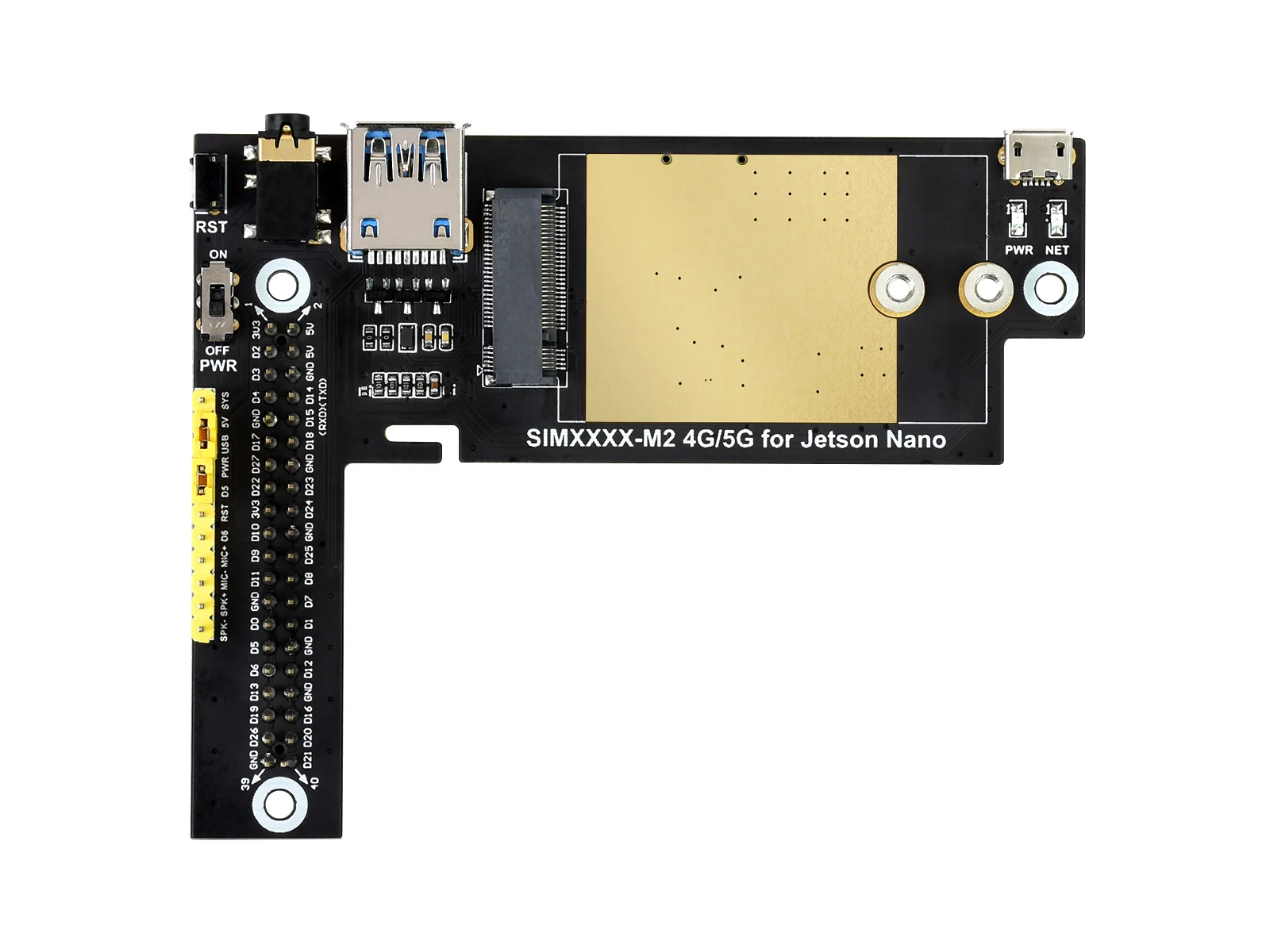 Waveshare SIM8200EA-M2 5G Module Designed For Jetson Nano, 5G/4G/3G Support, Snapdragon X55 Onboard, Multi Mode Multi Band