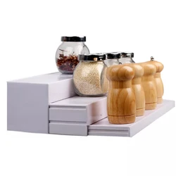 3 Tier Kitchen Spice Jar Storage Stand Retractable Spice Rack Non Slip Kitchen Organizer Seasoning Bottle Rack Home Accessories