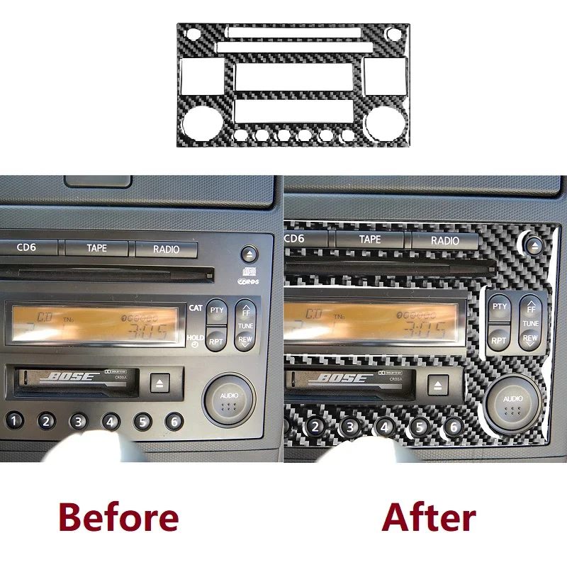 

Fit For Nissan 350Z Z33 2003-2009 Radio CD Cassette Player Display Panel Carbon Fiber Sticker Trim Car Accessories
