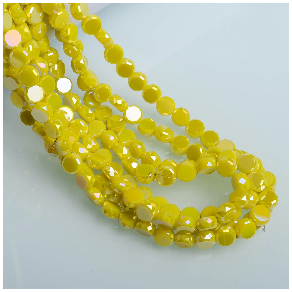 New arrival 6/8mm Flat Round beads Jewelry Accessories oblate Glass Beads For Jewelry Making