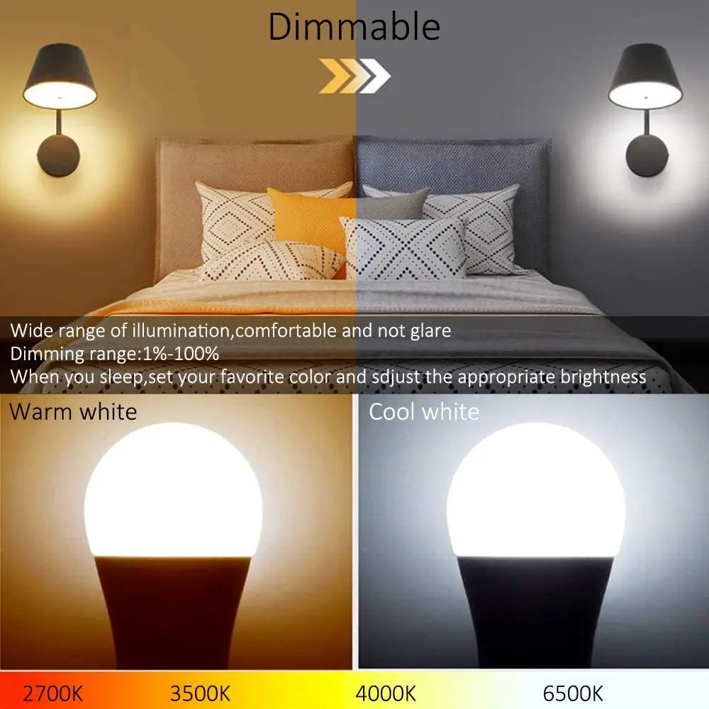 Ampoule LED E27 intelligente, compatible Bluetooth, 7W CCT, lampe à intensité variable, ac 100V 220V, BT Mesh Net, éclairage d'intérieur pour la maison