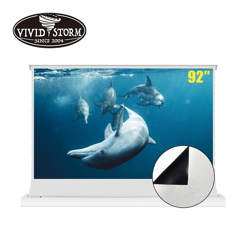 

VIVIDSTORM 92 Inch Electric Foldable Portable Projector Screen With White Cinema Material For Home Cinema 4k Movie Screen