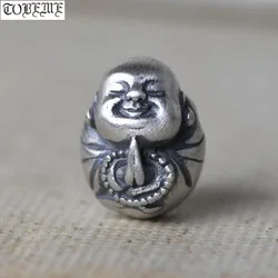 Handmade 925 Silver Laughing Buddha Bead Tibeta Mala's Guru Bead Happy Buddha Three-way Bead Buddhist Prayer Beads Guru Bead