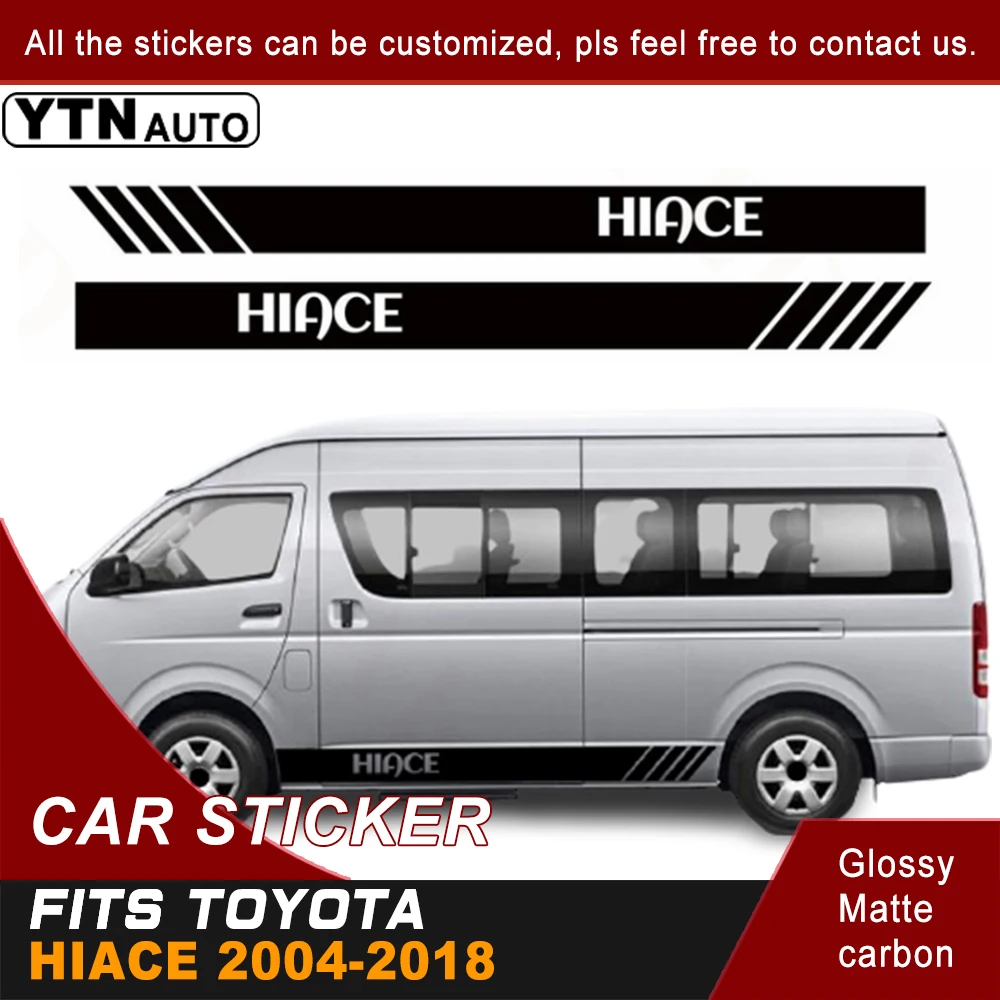 Car Decals For Toyota Hiace 2004- 2018 Car Decoration Cool Line Side Door Long Stripe Graphic Vinyl Car Stickers Decal Custom