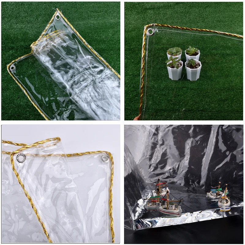 

0.35mm 99.99% Transparent Soft PVC Tarpaulin Rainproof Cloth Bonsai Succulent Plant Keep Warm Dog House Cover 100% Waterproof