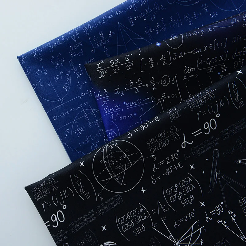 Mathematical Formula Digital Printed Fabric 100%Cotton For Sewing Bags Shirts Upholstery Fabrics Per Meters