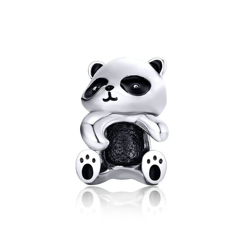 WOSTU Tier-Charm aus 925er-Sterlingsilber, Koala-Fuchs-Bär-Perlen, Kuh-Panda-Kaninchen-Anhänger, passend für Original-Armbänder, DIY-Schmuck für Frauen
