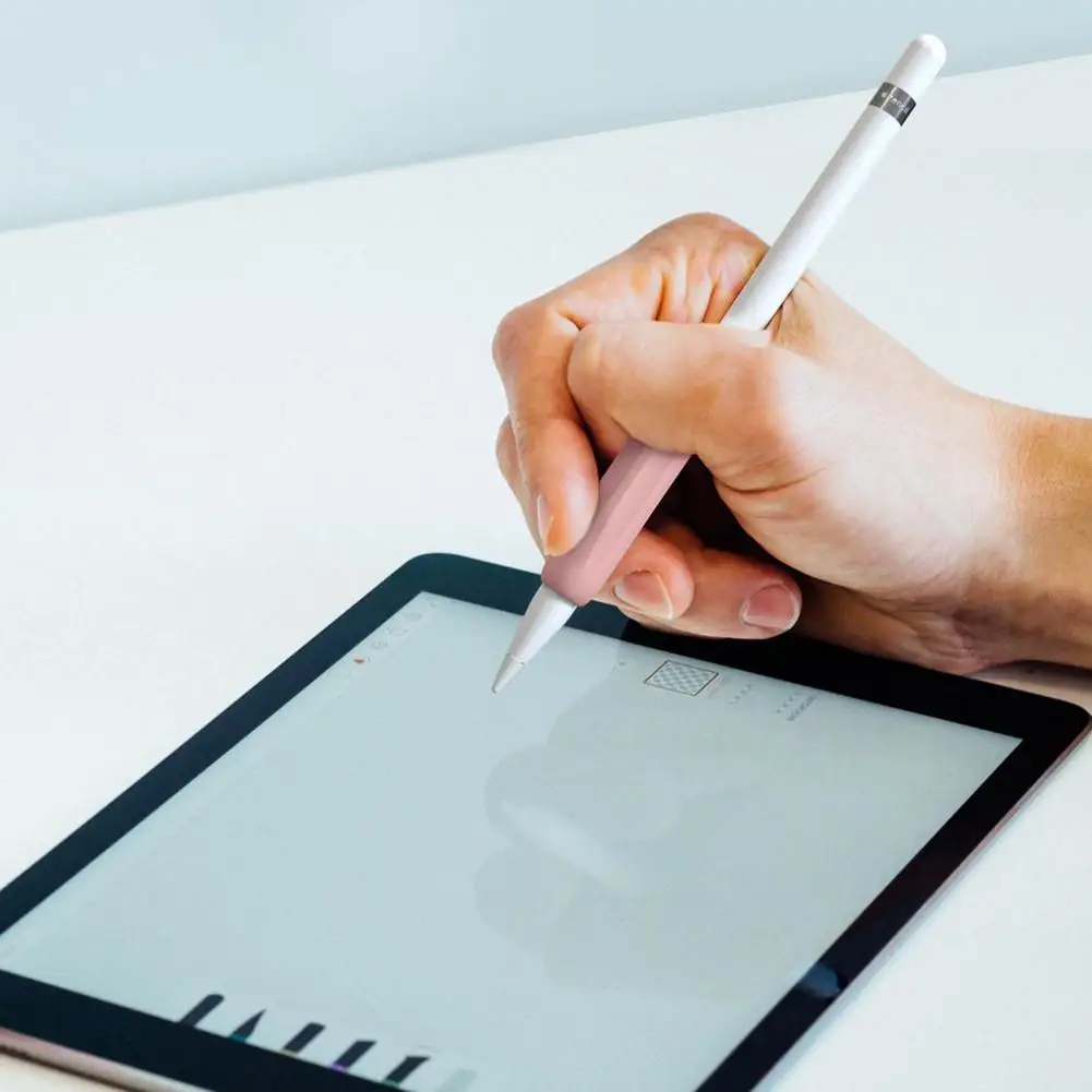 스타일러스 커버 실리콘 보호 슬리브 랩 1/2, 충격 방지 스크래치 방지, 미끄럼 방지 터치 스크린 펜 그립 케이스