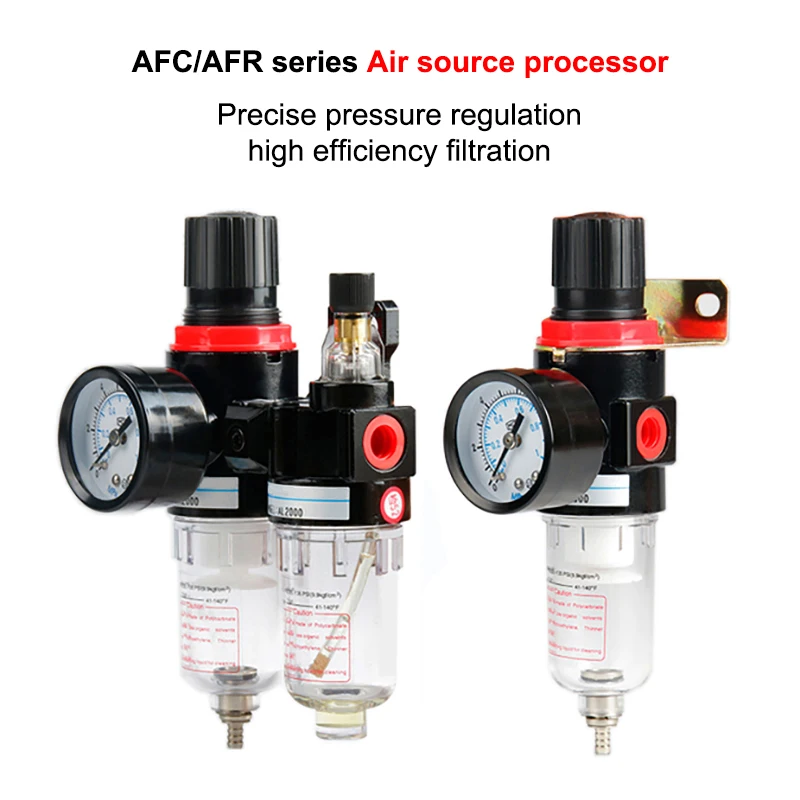 

AFC2000 G1/4" Air Compressor Oil Water Separator Filter Pressure Reducing Valve Air Source Processor AC/AFR/AR/AL/AF2000