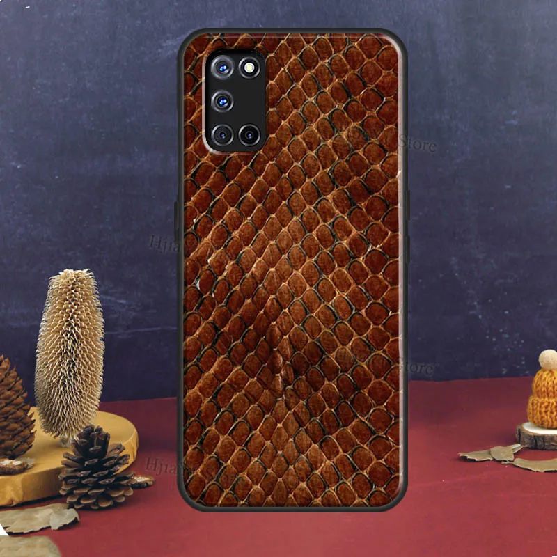 Cobra Python Snake Skin Case For OPPO A15 A91 A83 A3S A5S A1K A52 A72 A5 A9 A31 A53 2020 Find X3 Pro F5 F7 Cover