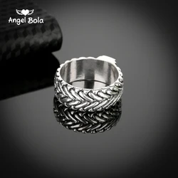 New Plated Buddha Ring Lightning Round Ancient Silver color Man's Spin Chain Ring for Cool Man Woman Fashion Jewelry