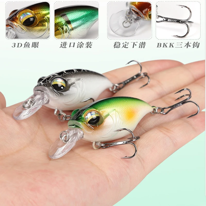 New Crankbait Wobblers Lure 38mm/8g Minnow Fishing Lure High Quality HooksArtificial Bait Hard Fishing Cranks