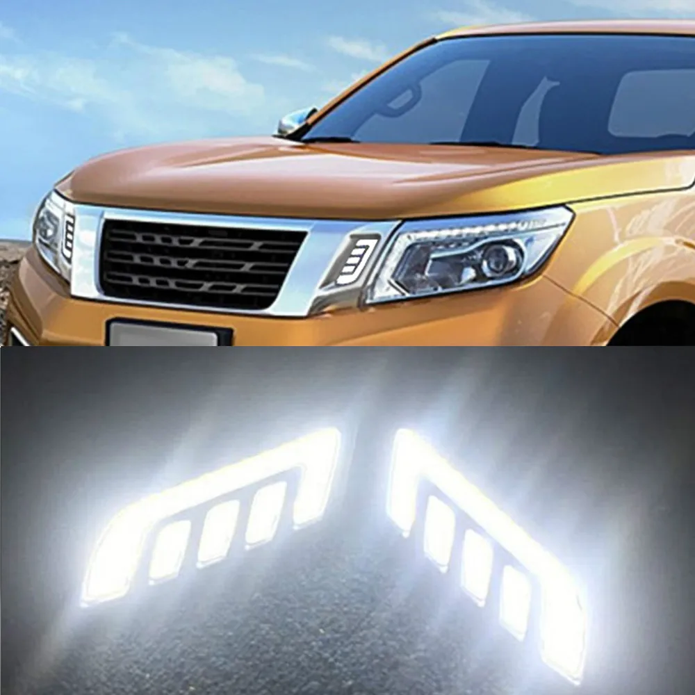 

1Set DRL Daytime Running Lights mask grille LED lamp with turning signal For Nissan NAVARA NP300 D23 2015 2016 2017 2018 2019