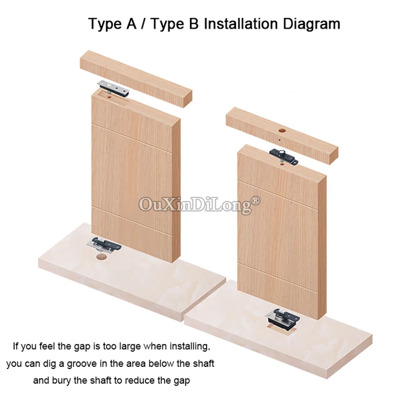 Imagem -06 - Conjunto de Dobradiças de Pivô de Porta Pesada Rotação 360 ° Invisível Escondido Móveis Dobradiças de Porta Instalar para Cima e para Baixo Tipos para Escolher Novo