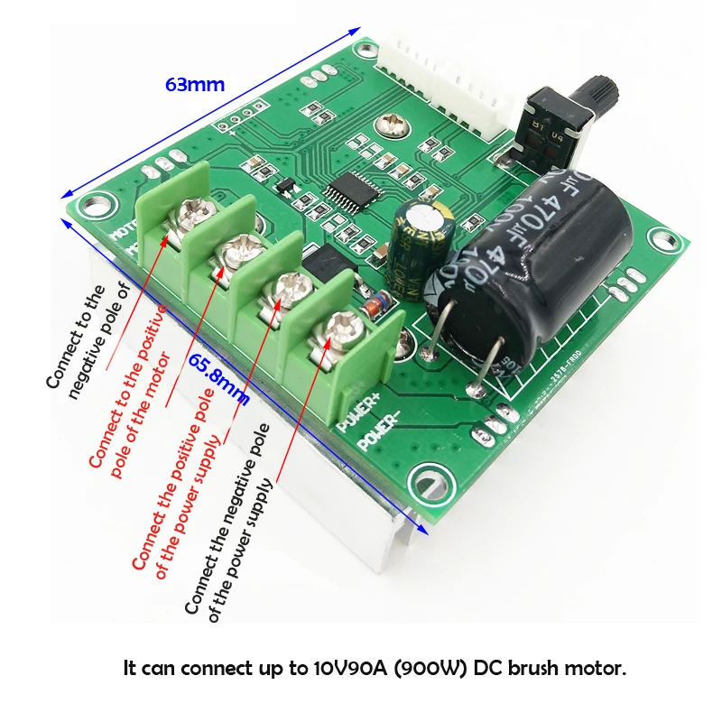 Completamente Automatica Positivo e Negativo DC Regolatore di Velocità del Motore 6V12V24V36V48V72V90V DC Controller Del Motore