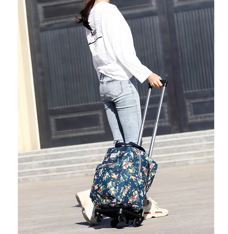 20 inch Women Carry-on hand luggae Bag Rolling luggage Trolley Bag Travel luggage Bags Women Cabin Wheeled backpack with wheels