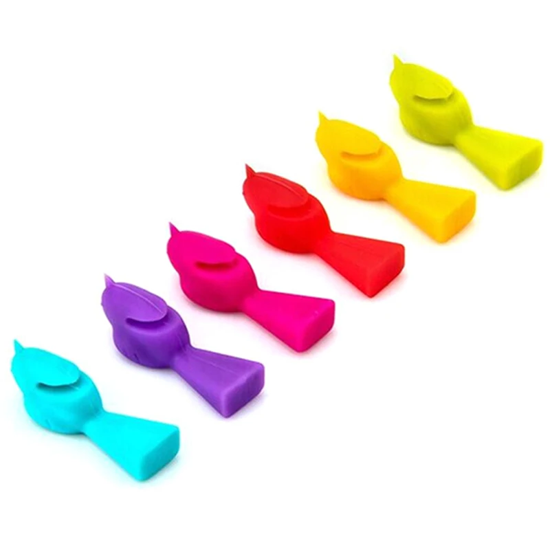 6PCS pennarelli per bicchieri da vino a forma di uccello multicolore identificatore per tazza segno segno forniture per feste in Silicone per uso alimentare Charms per bevande