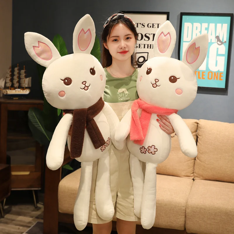 

New Huggable 1pc 80-120cm Super Kawaii Rabbit Plush Toys Cute Long Bunny Stuffed Soft Accompany Pillow Kids Birthday Gift Dolls