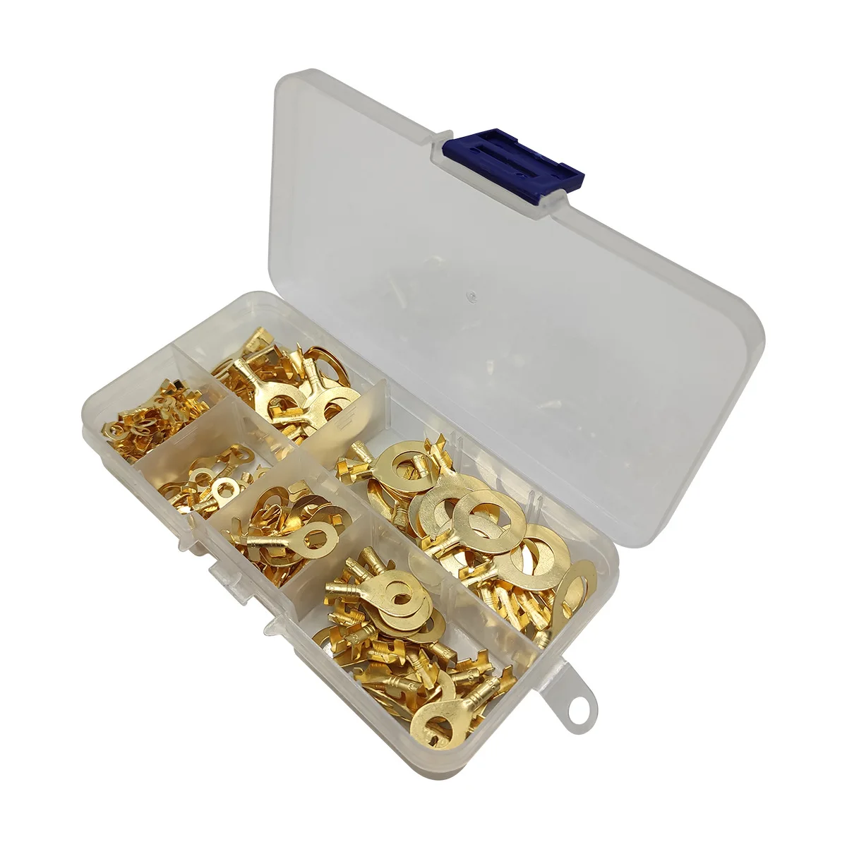 150pcs Cable Wire Connectors Car Disassembly Tool Ring Type Gold Terminals Golden Brass Crimp Terminals Connectors 3.2mm-10.2mm