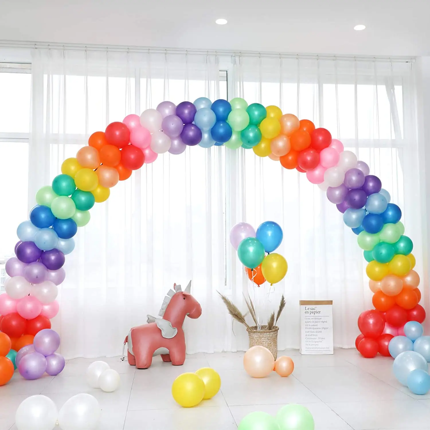 10 Inches 12 Kinds Color of Rainbow Latex Balloons Multicolor Balloons for Party Decoration Birthday Party Arch Supplies