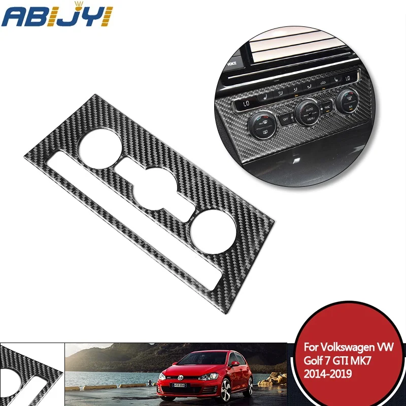 

High Quality Carbon Central AC Switch Trim Cover For Volkswagen Golf 7 GTI MK7 2014-2019 Interior Accessories