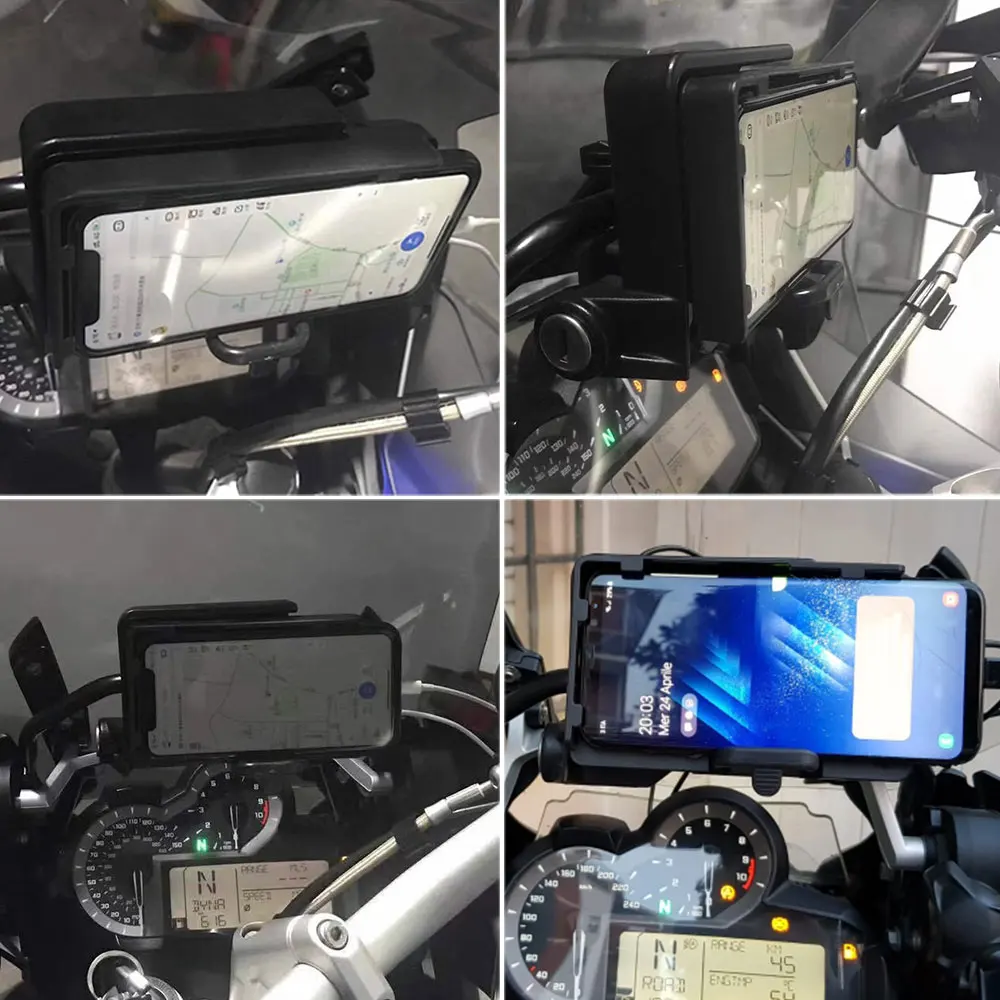 

For BMW R1200GS Navigation Mobile Phone ADV F700 800GS CRF1000L Africa Twin Bracket For Honda Motorcycle USB Charging 12 MILLIME