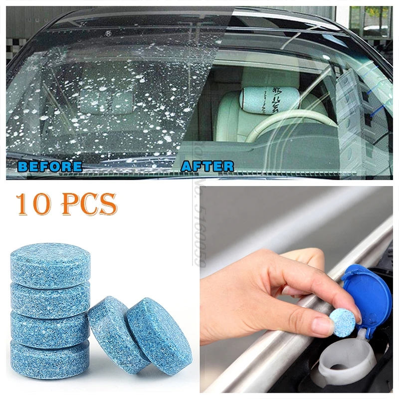 

10PCS 1pcs=4L Car Accessories Solid Wiper Window Glass Cleaner for Antifog Car Auto Glass Tools Window Cleaning Tablets