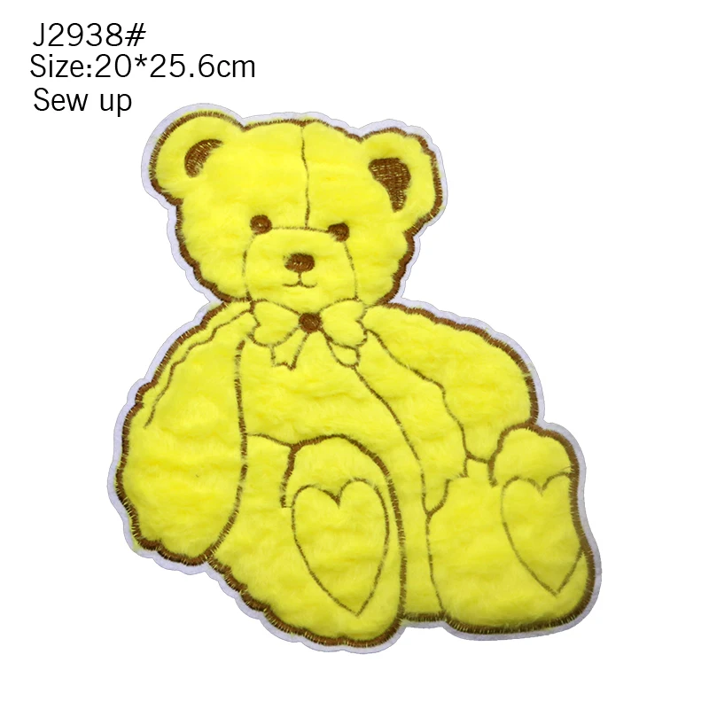 Big Fashion Lovely Embroidery Sewing Towel Cloth Art Plush Bear Badge Stripe DIY Down Jacket T-shirt Backpack Clothing