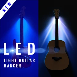 LED Light Guitar Wall Hangers Holder Stand Soft Rubber Hooks Hardcase Strong Metal Frame Electric Guitarist Guitar Accessories