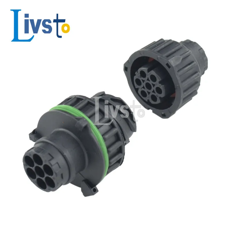 2 Sets 7 Pin Way Tyco Amp Bu-Ste Kpl Circular Din Housings Connector Male Female 1.5MM Socket Plug 968421-1 967650-1 1718230-1