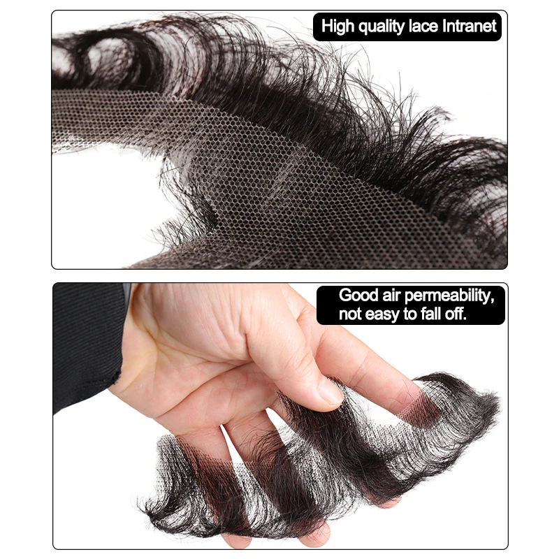 DIANQI Top Sale Fake Beard Handmade Synthetic Hair Lace Comfortable Invisible Hair Mustache For Men