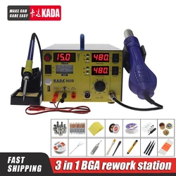 KADA 903D Hot Air Gun / Soldering Station / Power Supply Three-in-one Multi-function Desoldering Station With Digital Display