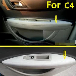 For Citroen C4 2006 2007 2008 2009 2010 2011 2012 -2016 Microfiber Leather Car Door Armrest Panel Protective Cover car interior