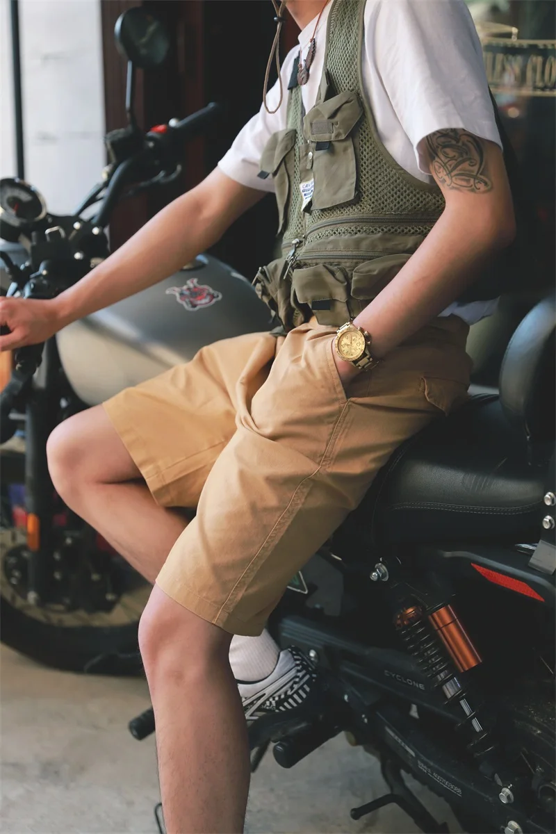 2023 100%cotton Vintage Khaki Green UK Military Army Gurkha Shorts Summer Plain Streetwear Cargo Short Pants Unisex Hiking