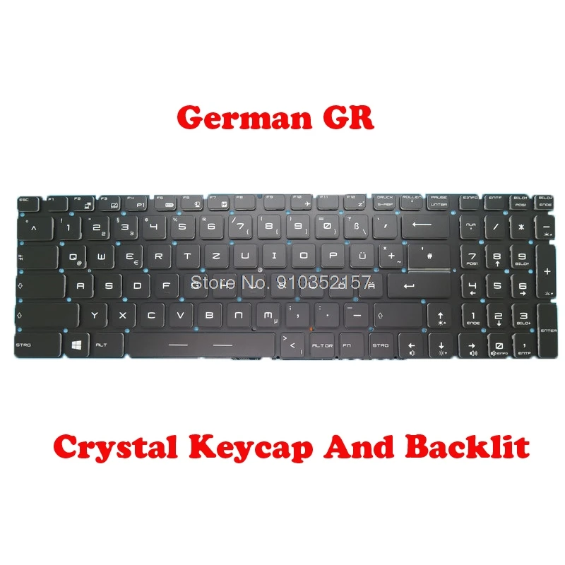 IT GR TR LA Crystal Teclado retroiluminado para MSI GS60 6QE 6QD PX60 2QD 6QD 6QE WS60 6QH 6QJ 7RJ WS72 6QH WT72 2OK 2OL 2OM GP62 6QF