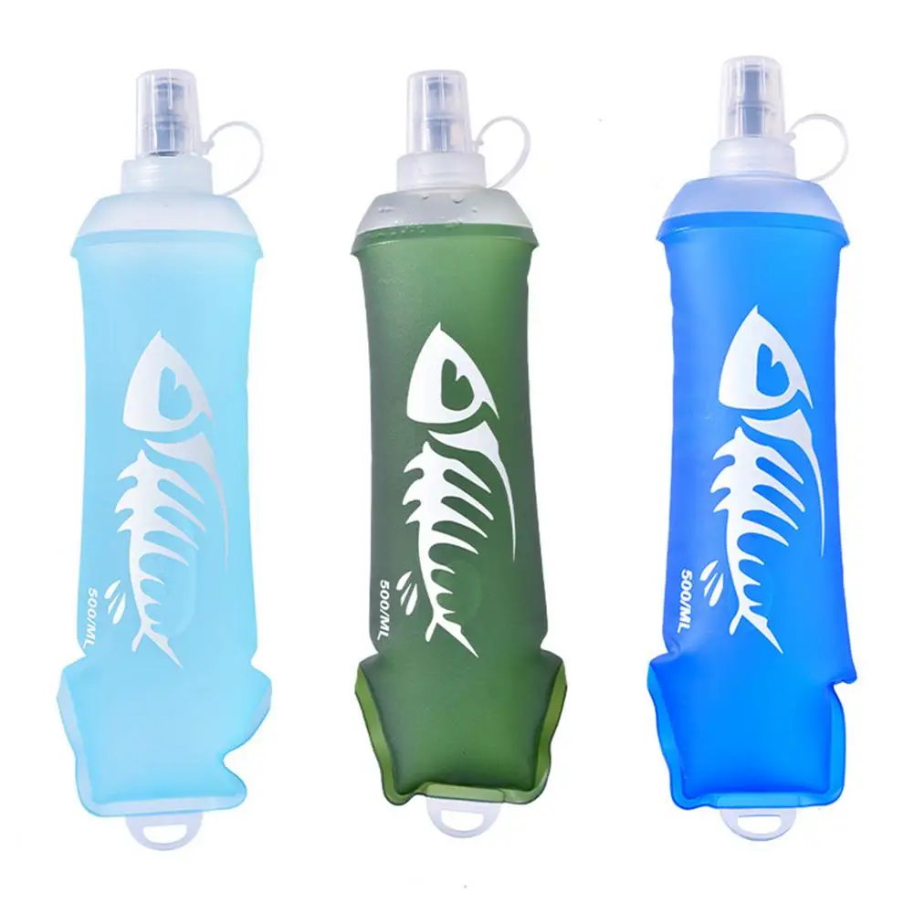 500ML Folding Water Bottle Collapsible Travel Flask Folding Travel Drinker For Cycling Running Camping Flexible And Foldable