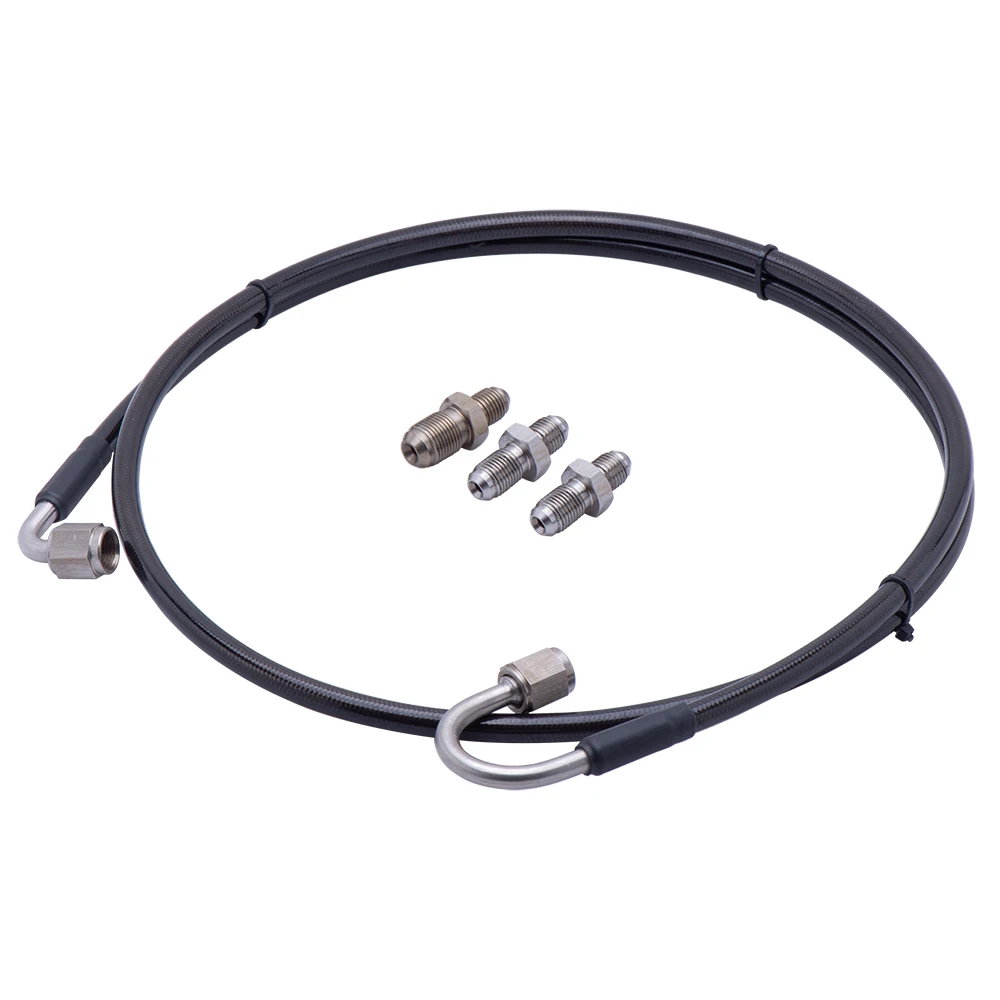 Master To Slave Cylinder Complete Stainless Clutch line  For 06-15 Honda Civic Si With 2AN3 to M10*1 and 1AN3 to M12*1 Fittings