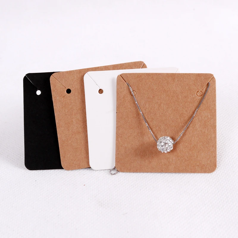 100pcs Paper Jewelry Pack Cards Necklace Display 5x5cm Earring Card Custom Bracelets Holder Charms Sets Packaging for Jewelry