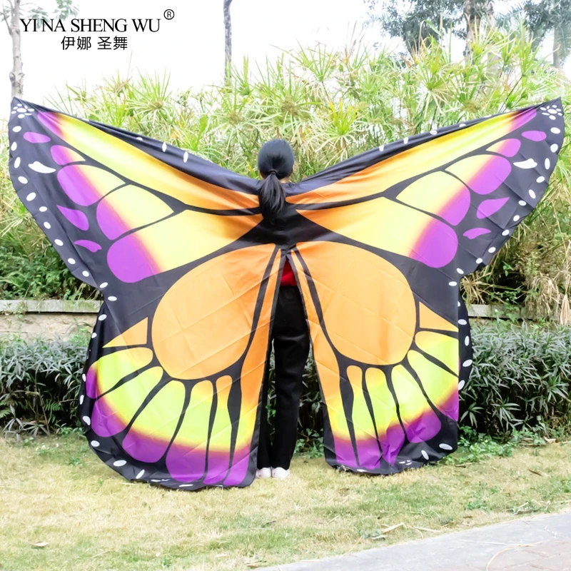 Rainbow Butterfly Wings For Women Kids Belly Dance Fashion 360 Degree Big Butterfly Props Stage Performance Rave Festival Wings