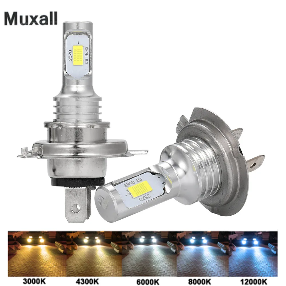 Motorcycle Headlight H4 Led 12000LM Motorbike Light 80W Super White 6500K Car Headlight Outdoor Lighting Hi-Lo lights